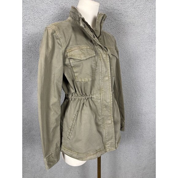 Style & Co. Women's Olive Drab Green Utility Jacket Size Small Pre-Owned - Picture 3 of 8